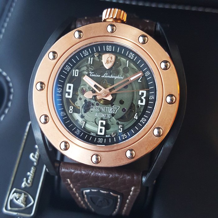 Lamborghini - CUSCINETTO - Swiss Automatic Skeleton - * Limited Edition * - Titanium - Gold - Mænd - Ny