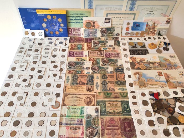 Verden. Extensive Collection of Coins/Banknotes/Sets/Stocks/Memoriable/Etc. 500 pieces  (Ingen mindstepris)