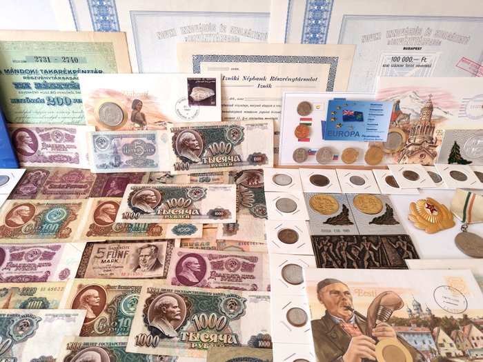 Verden. Extensive Collection of Coins/Banknotes/Sets/Stocks/Memoriable/Etc. 500 pieces  (Ingen mindstepris)