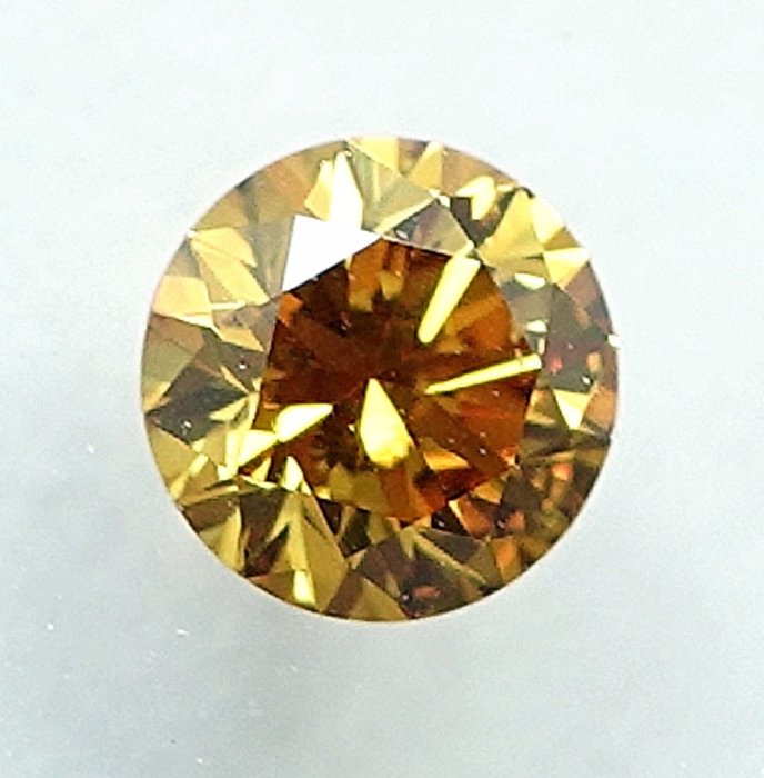 1 pcs Diamant  (Naturfarvet)  - 0.21 ct - Fancy intense Orange nuance Gul - VS2 - International Gemological Institute (IGI)