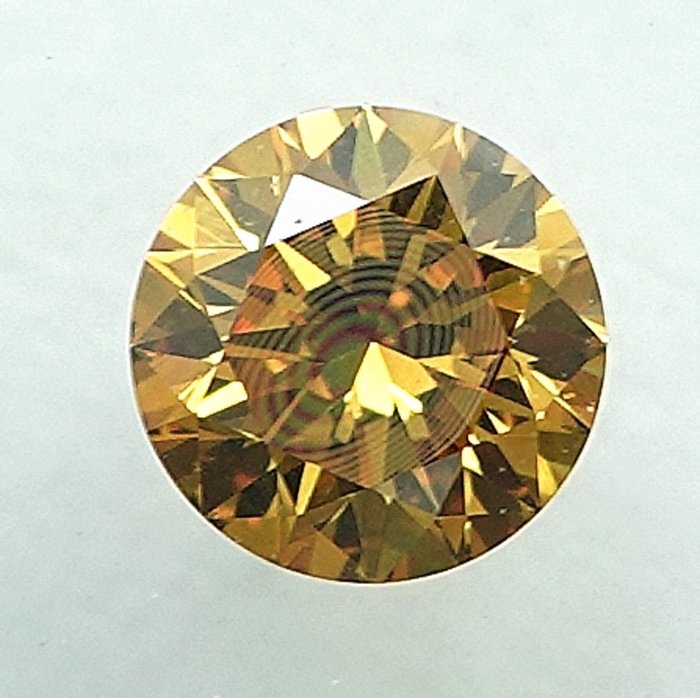 1 pcs Diamant  (Naturfarvet)  - 0.21 ct - Fancy intense Orange nuance Gul - VS2 - International Gemological Institute (IGI)