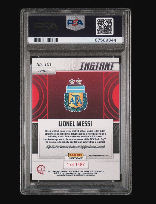 2022 Panini Instant World Cup Lionel Messi #101 PSA 10 - 1 Graded card