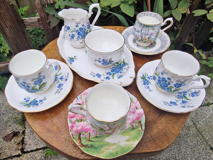 Kop og underkop (11) - Knogleporcelæn - Kaffestel