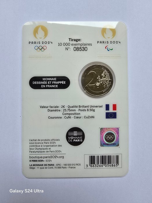 Frankrig. 2 Euro 2024 "La Tour Eiffel Danse"  (Ingen mindstepris)