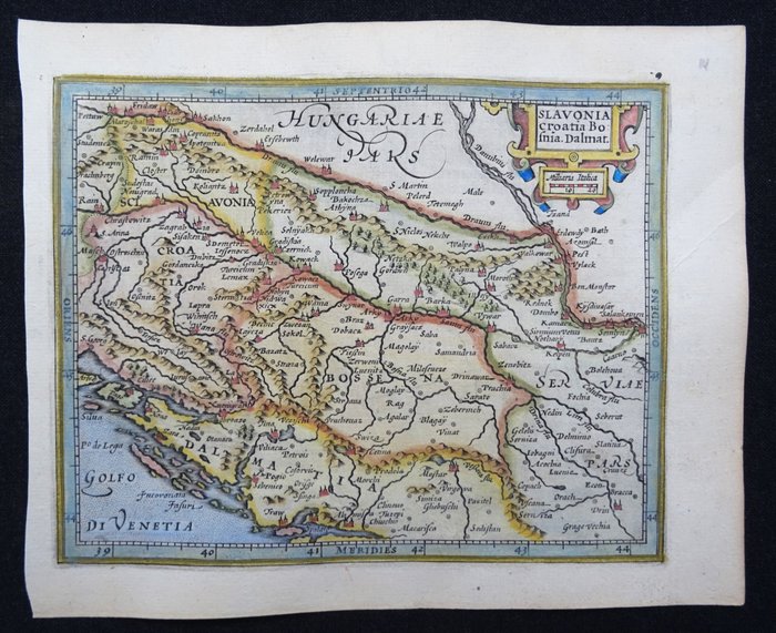 Europa - Bosnien, Kroatien, Serbien, Montenegro, Slovenien, Kosovo....; Hondius / Mercator - Slavonia Croatia Bosnia Dalmat - 1601-1620