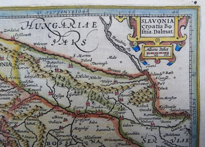 Europa - Bosnien, Kroatien, Serbien, Montenegro, Slovenien, Kosovo....; Hondius / Mercator - Slavonia Croatia Bosnia Dalmat - 1601-1620