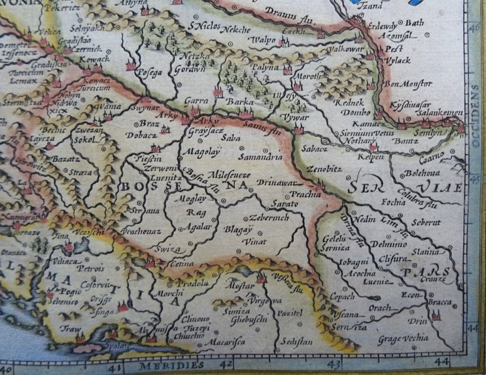 Europa - Bosnien, Kroatien, Serbien, Montenegro, Slovenien, Kosovo....; Hondius / Mercator - Slavonia Croatia Bosnia Dalmat - 1601-1620