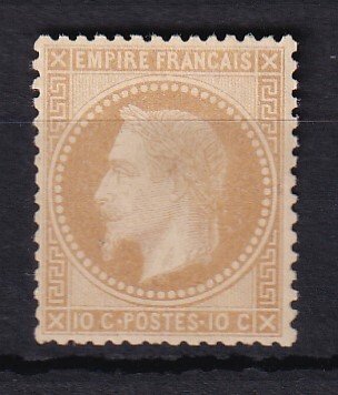 Frankrig 1868 - ny uden hængsel, signeret kalve, pris 400 €, type II - Yvert n°28B