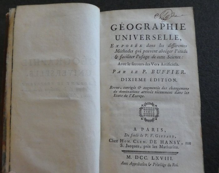 Claude Buffier - Geographie Universelle - 1768