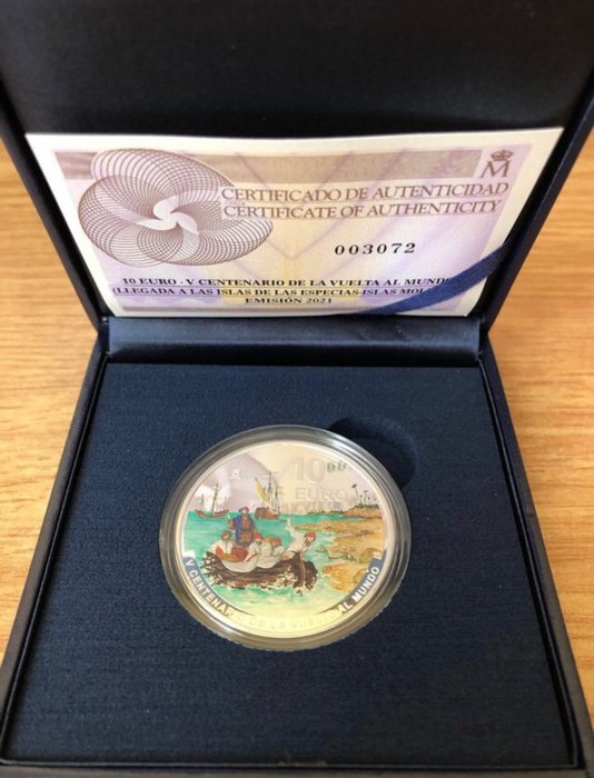 Spanien. 10 Euro 2021 "Vuelta al Mundo" Proof  (Ingen mindstepris)