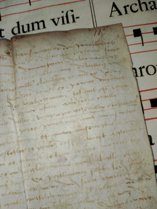 Unconnu - Parchemin manuscrit Français XV siècle - 1464