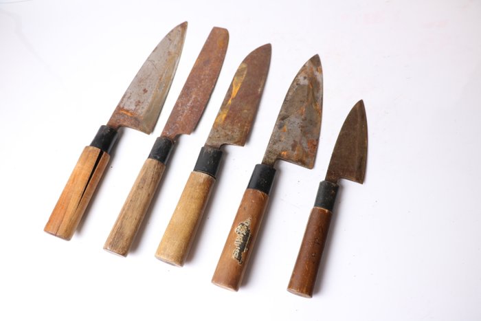 "刀 KATANA"   薄刃 Usuba , 出刃 Deba , - Køkkenkniv - Kitchen knife set - Stål - Japan