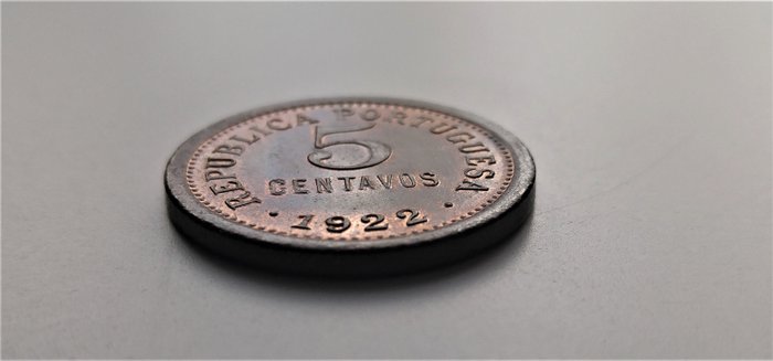 Portugal Republic 5 Centavos 1922 - Rara