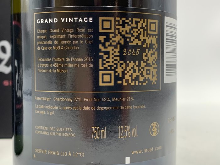 2015 Moët  Chandon, Grand Vintage - Champagne Rosé - 2 Flasker (0,75 L)