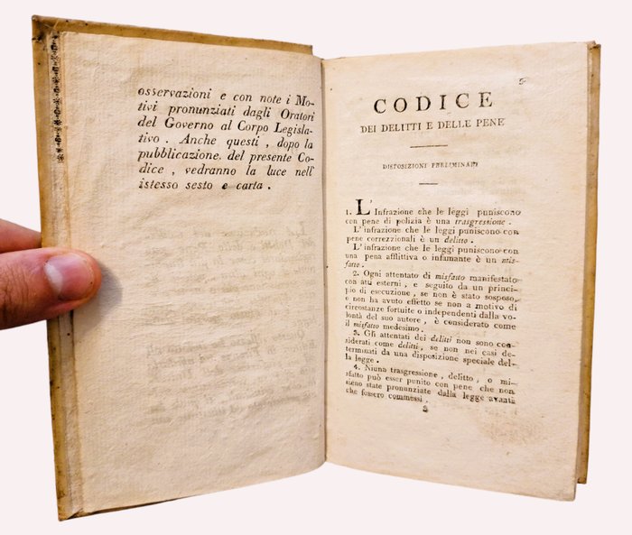 Napoleone - Codice dei Delitti e delle Pene per l'Impero Francese - 1810