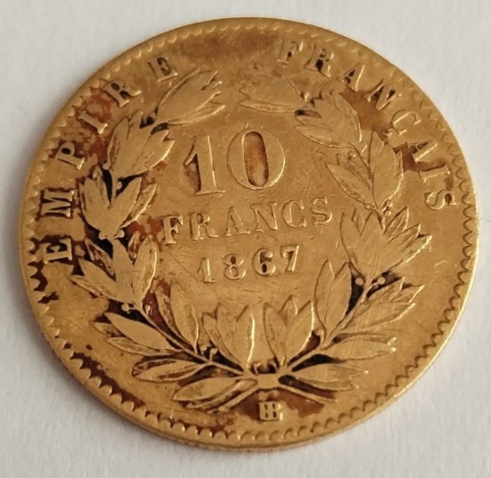 Frankrig Napoléon III (1852-1870) 10 Francs 1867 BB