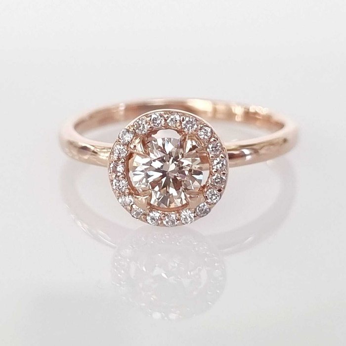 Cocktailring - 14 karat Rosaguld -  054ct tw Brun Diamant (Naturfarvet)