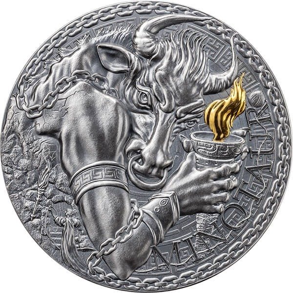 Cameroun. 1000 Francs 2023 Minotaur The Great Greek Mythology Antique finish Silver Coin 1 oz  (Ingen mindstepris)