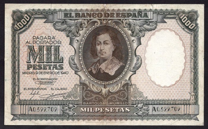 Spanien. - 1000 pesetas 1940 - Pick 120  (Ingen mindstepris)