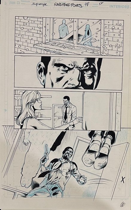 Fernando Dagnino (pencil) + Raül Fernández (inks) - 1 Original page - Supergirl - Supergirl #48 page 14