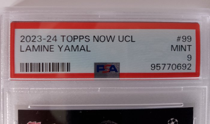 2023/24 Topps Now UCL Lamine Yamal #99 RC PSA 9 Graded card