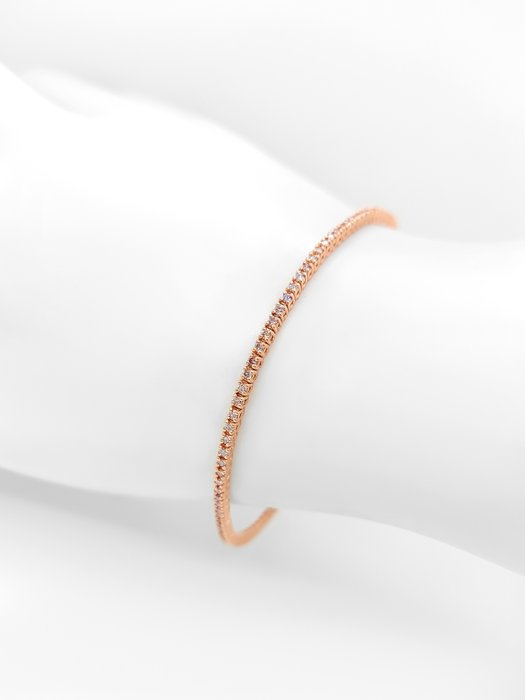 Armbånd - 14 karat Rosaguld -  0.95ct. tw. Lyserød Diamant (Naturfarvet)