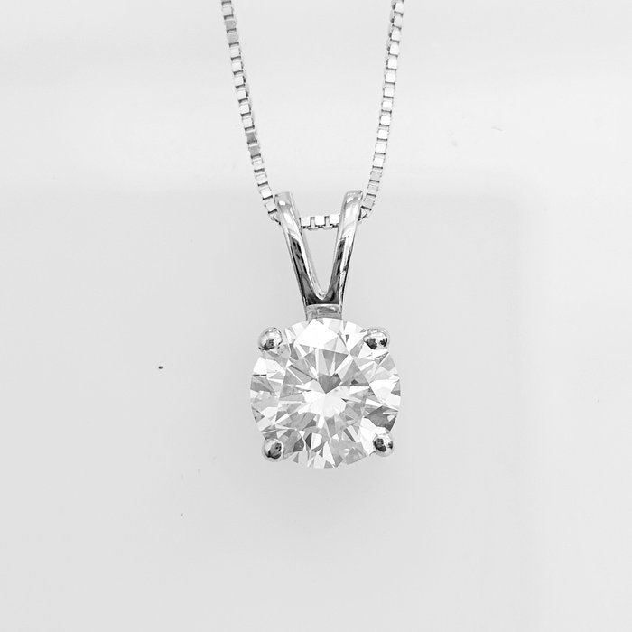 Halskæde med vedhæng - 14 karat Hvidguld -  1.06ct. tw. Diamant (Natur)