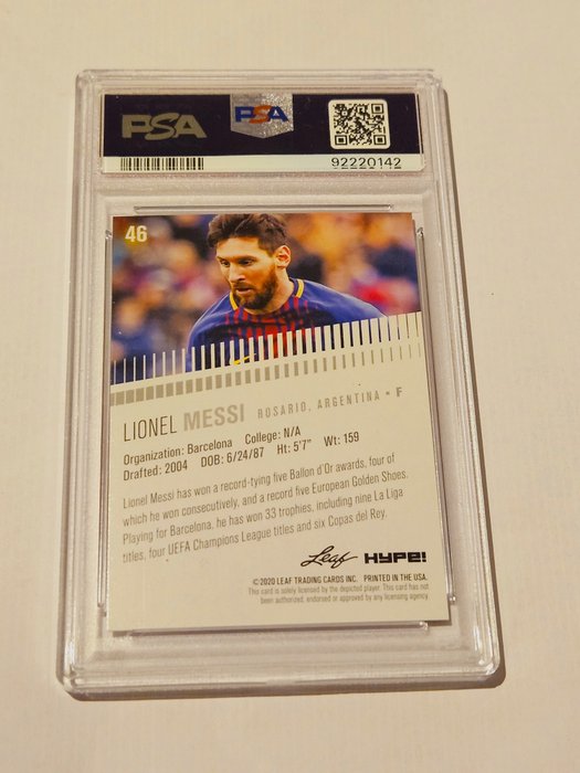 2020 Leaf Special Release Hype! Lionel Messi #46 PSA 9 - 1 Graded card