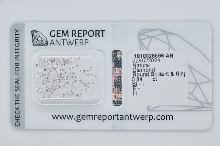 Ingen mindstepris - 1 pcs Diamant  (Natur)  - 084 ct - Rund - E I - I3 SI1 - Gem Report Antwerp (GRA) - INGEN RESERVEPRIS