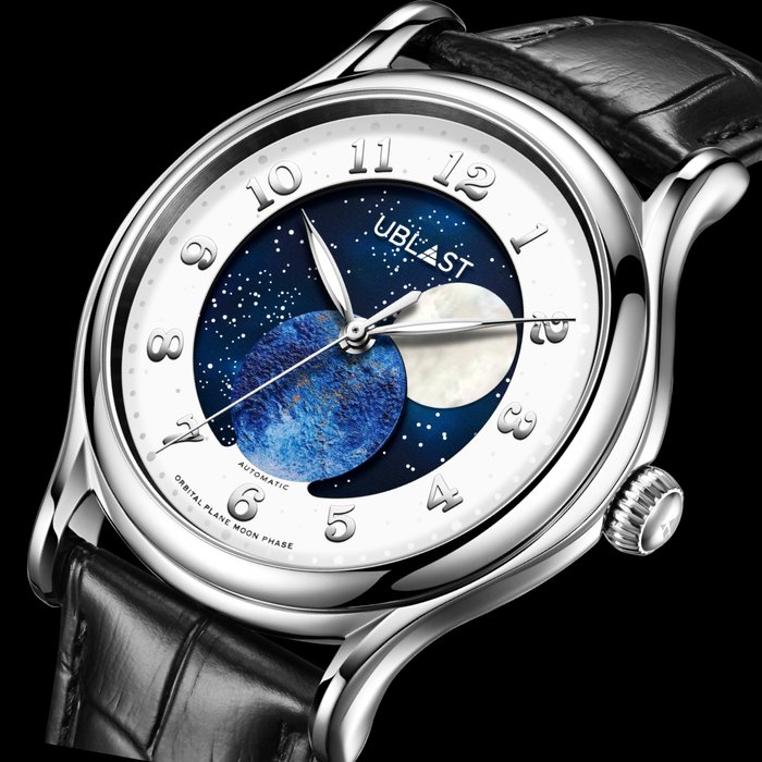 Ublast - Orbital Plane - Automatic Moon Phase - Ingen mindstepris - REF.UBORPL42WHBU Ltd. Edition - Mænd - Ny