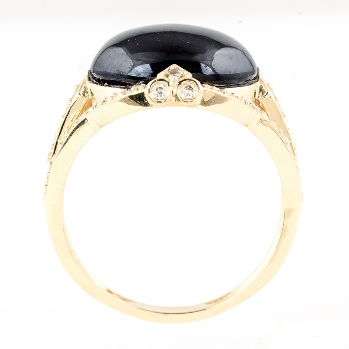 Ring - 14 karat Gulguld -  8.79ct. tw. Safir - Diamant