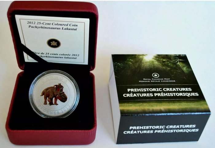 Canada. 25 Cent 2012 Prähistorische Kreaturen - Pachyrhinosaurus Lakustai  (Ingen mindstepris)