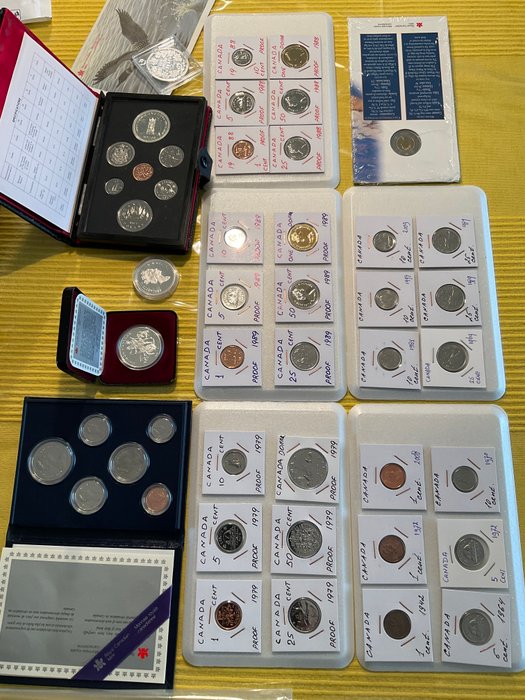 Canada Elizabeth II A Lot of 51x Royal Canadian Mint Proof and Specimen Coins and Sets including a 1911 Silver Dollar  (Ingen mindstepris)