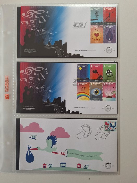 Holland 2014/2015 - Uskrevne FDC'er 2014 og 2015 uskrevne og åben ventil