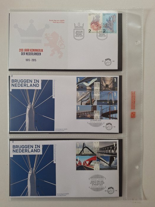 Holland 2014/2015 - Uskrevne FDC'er 2014 og 2015 uskrevne og åben ventil