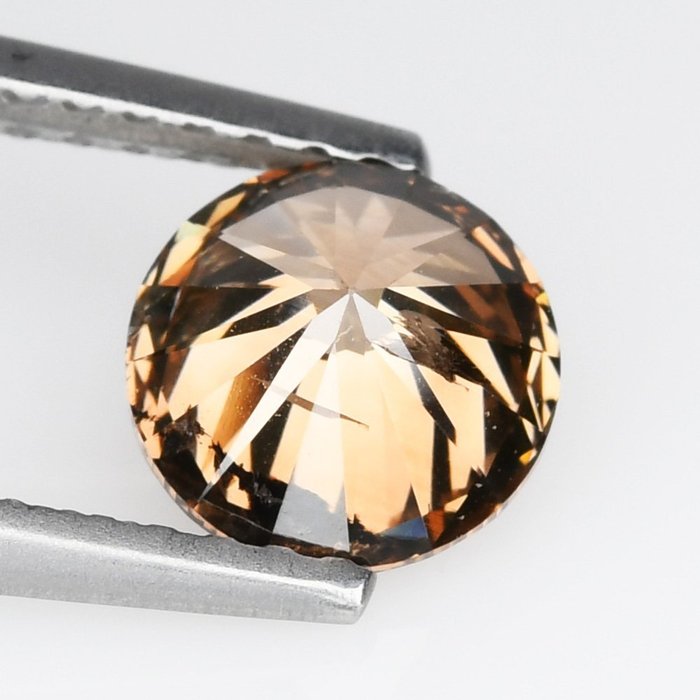 Diamant - 1.11 ct - Rund - (Nat. Fancy Intense Yellowish Orangy Brown) - I2