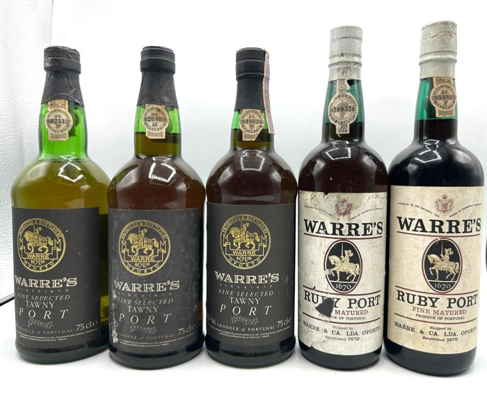 Warre's Fine Selected Tawny x3  Ruby x2 -  Porto  - 5 Flasker (0,75 L)