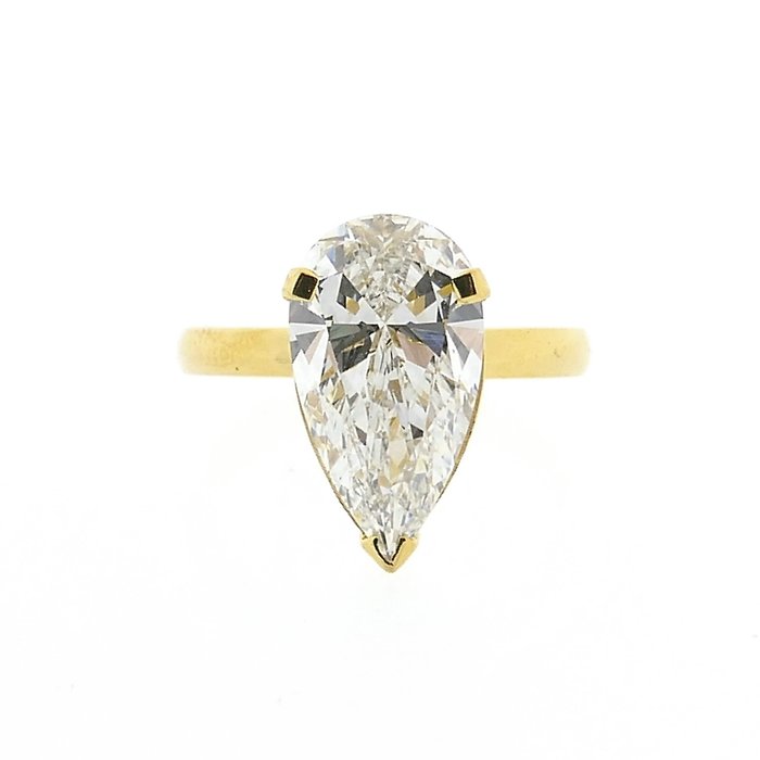 Ring - 18 kraat Gulguld -  4.27ct. tw. Diamant (Laboratoriedyrket)