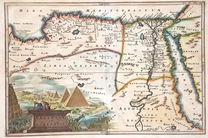 Egypten - Libyens Røde Hav; Cellarius - Aegyptus et Cyrenaica - 1732