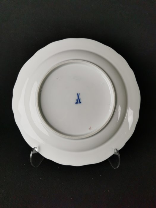 Meissen - Motivi "A" dorato e blu cobalto L 21 cm 1.Wahl - Middagsservice (6) - Porcelæn