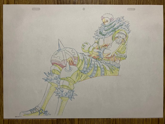 Eiichiro Oda - 1 Officiel replika af anime cels skitser - One Piece - The scene where Katakuri is sitting