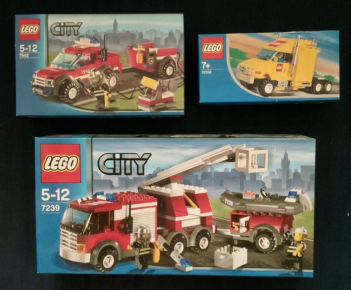 Lego - City - 7939 7942 en 10156 - Lego city brandweer set 7239 en 7942 plus auto 10156 - 2000-2010 - Holland