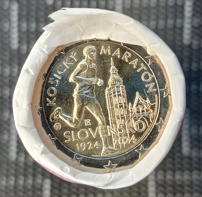 Slovakiet. 2 Euro 2024 "Košice International Marathon" (25 coins) in roll  (Ingen mindstepris)