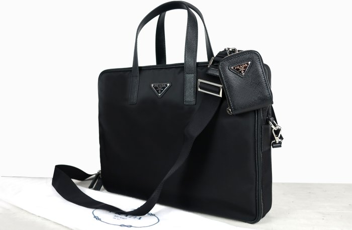 Prada - Re-Nylon and Saffiano leather Business Bag NEW - Forretningstaske