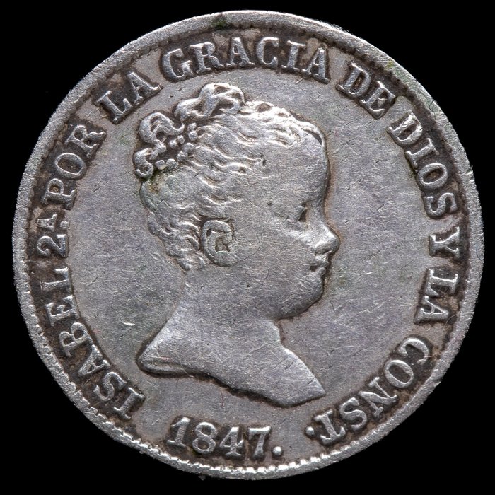 Spanien. Isabella 2.. Real 1847 - Madrid  (Ingen mindstepris)