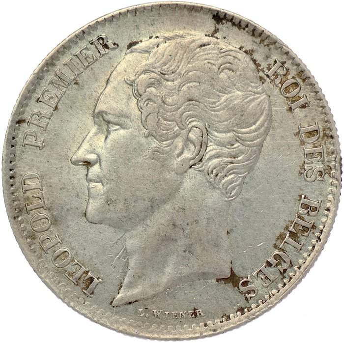 Belgien. Leopold I (1831-1865). 2½ Francs LARGE HEAD type - 1849 - variety with slanted 9 ("schuine 9") - SCARCE