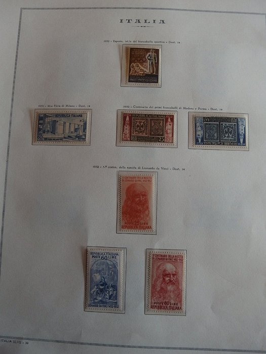 Italienske Republik 1952/1977 - Samling af nye MNH** frimærker i album