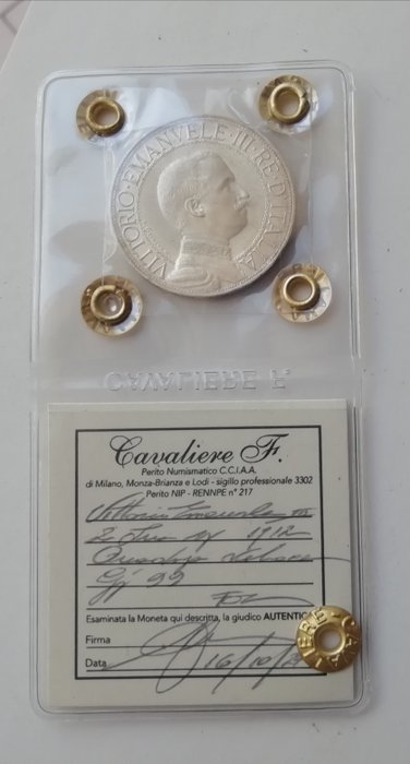 Italien, Kongerig Vittorio Emanuele III. 2 Lire 1912 "Quadriga Veloce"