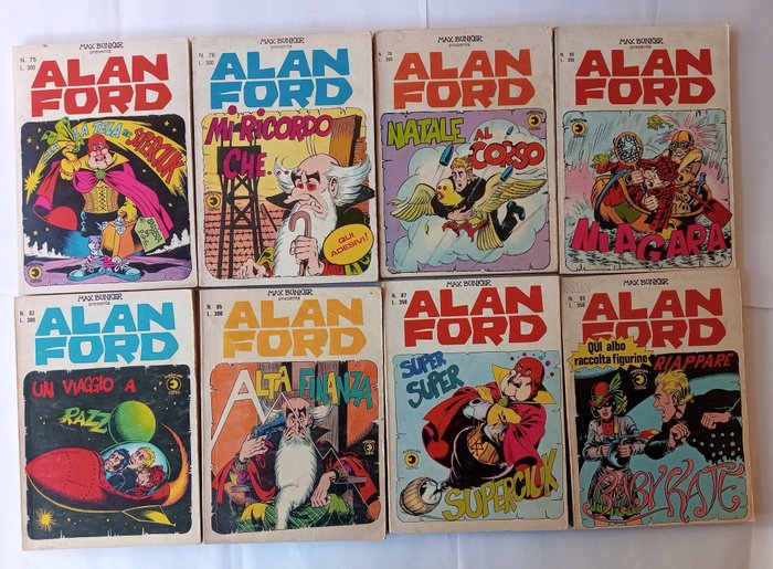 Alan Ford nn. 67/76, 79-80-82-85-87-93-94-95-96 - con adesivo - 19 Comic - 1975/1977