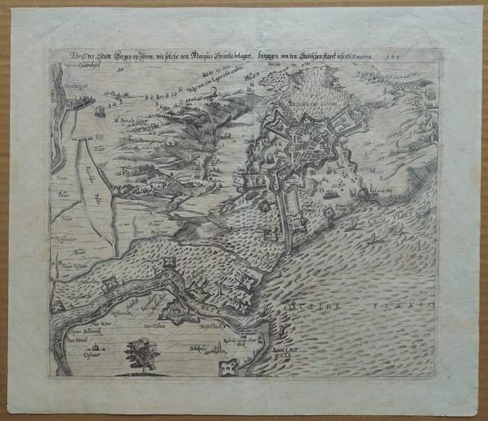 Holland - Bergen op Zoom; Bellus - Abriss der Stadt Bergen op Zoom, wie solche von Marquis Spinola belagert, (...) - 1627